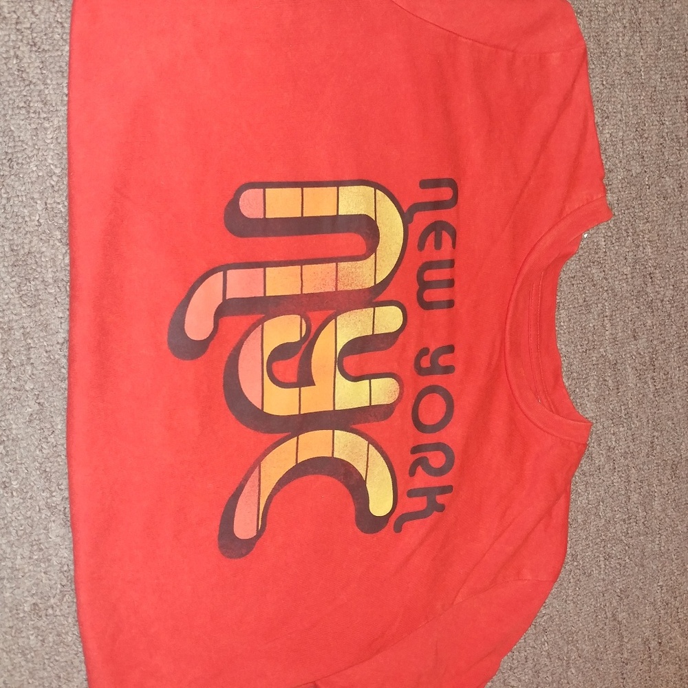 MIGHTY FINE | Retro NYC Bubble Letter Short Sleeve T-Shirt Cotton Graphic Large - Picture 2 of 4